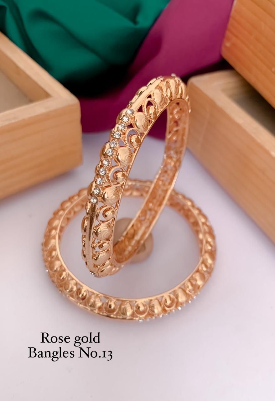  Fancy Design Rose Gold Bangles Set Wholesalers In Delhi
